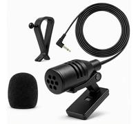 Micrófono Coche Externo Jack 3.5mm, Coche Micrófono Estéreo Radio | Portable Car External Microphone Mic Cable de 3M, para Navegación Bluetooth, Manos Libres, Video Conferencia Podcast