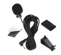 Micrófono Coche Externo Jack 3.5mm con 3 Metros de Cable, U-Clip, Pegatina de Fijación, Compatible con Sony JVC Kenwood Jensen Alpine, para Manos Libres, Navegación Bluetooth y Grabaciones de Voz