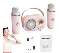 Micrófono con altavoz de karaoke, micrófono de karaoke para niños pequeños, de micrófono inalámbrico, altavoz de canto de mano con cable de carga, altavoz de entretenimiento en el hogar para