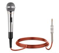 Micrófono con cable de captura de sonido dinámico para transmisión en vivo, karaoke y situaciones formales de habla (plateado)