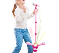 Micrófono con Eco para Niños - con Luz, Soporte Interactivo Ajustable, Juguetes Musicales,Micrófonos de Karaoke Juego Divertido,para Preescolares, Familia, Amigos, Hija Y