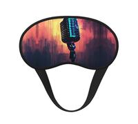 Micrófono con estampado de notas musicales, antifaz para dormir, suave y ligero, para la noche, con los ojos vendados, transpirable, cubreojos