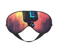 Micrófono con función de impresión de notas musicales, máscara de ojos transpirable para viajes al aire libre, camping, meditación, yoga