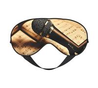 Micrófono con nota musical, transpirable, ajustable, antifaz para los ojos para dormir, con correa elástica