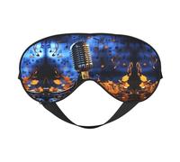 Micrófono con notas musicales, doble cara, suave, opaca, relajación, presión cero, máscara de ojos para dormir