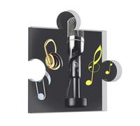 Micrófono con notas musicales, impresión acrílica, regalos, decoración del hogar, bodas, escritorios conmemorativos, oficina, corazón personalizado