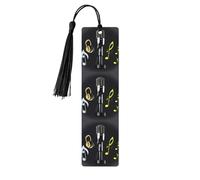 Micrófono con notas musicales, marcapáginas de madera de moda, 5 piezas, marcadores rectangulares para adultos, perfectos para regalos de graduación