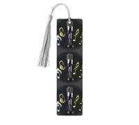 Micrófono con notas musicales, marcapáginas de madera de moda, 5 piezas, marcadores rectangulares para adultos, perfectos para regalos de graduación