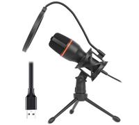 Micrófono condensador LED profesional para karaoke, soporte para cantar, conectar y usar, reunión en línea