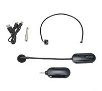 Micrófono de auriculares inalámbricos, micrófono de auriculares para yoga, enseñanza, reuniones, discursos con alcance de 50 m, antiaullidos y sonido claro