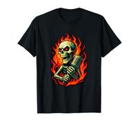 Micrófono de Cantante Esqueleto gráfico Metal vocalista Arte Camiseta
