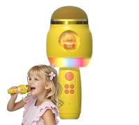 Micrófono de canto para niños, micrófono de canto inalámbrico, Micrófono para niños inalámbrico con luces LED dibujos animados, Suministros de canto portátiles, altavoz de micrófono para niñas niños a