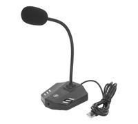 Micrófono de Computadora USB, Micrófono de Condensador Omnidireccional de Escritorio Plug & Play, Botón de Silencio con Indicador LED, para Reuniones, Videoconferencias,