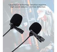 Micrófono de Condensador con Clip de Corbata y Solapa de Doble Cabeza, 3,5 Mm
