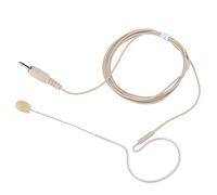 Micrófono de Condensador con Conector de 3,5 MM, Auriculares con Gancho único para Cantantes de Karaoke y Oradores Públicos, Color Crema, Ligero, 1 Unidad