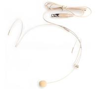 Micrófono de condensador con pastilla omnidireccional, 4 pines Xlr para sistemas inalámbricos, auriculares de TPU beige para hablar en público y espectáculos en vivo