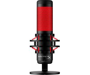 Micrófono de condensador HyperX QuadCast RGB, USB, filtro anti-pop, negro-rojo