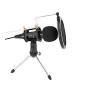 Micrófono de Condensador Kit de micrófono cardioide de Estudio con alimentación Fantasma y Mezclador de Sonido Filtro antipop de Doble Capa para grabación de Estudio