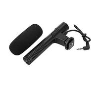 Micrófono de Condensador Portátil Liviano con Parabrisas, Micrófono de Grabación Gran Angular Altamente Sensible, de Entrevista de 90 120 Grados para Videocámara, Negro,