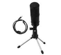 Micrófono de Condensador USB Cardioide para Pc, Grabación y Llamadas | 1 Juego, 192khz/24bit y =80db, Aleación de Zinc Negro, Cable, Trípode y Soporte