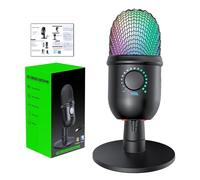 Micrófono de condensador USB - Material duradero | Streaming Plug and Play | Micrófono de ordenador USB de alta calidad | condensador Podcast con botón Mute | Ideal para regi