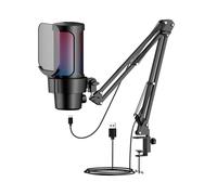 Micrófono de condensador USB - RNCYN - Modelo M8-35 - Cardioide - RGB - Soporte incluido - USB DC 5V - 192kHz/24bit