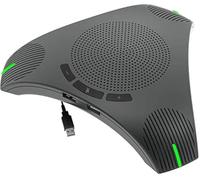Micrófono de conferencia USB para conferencias de negocios, micrófono omnidireccional de 360°, reducción de ruido DSP inteligente para reuniones de vídeo (micrófono + altavoz+hub)