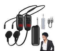 Micrófono de enseñanza, Auriculares inalámbricos de Mano y de Diadema, Micrófono Recargable de Mano para Cantar Karaoke, Fiestas, Hablar en público