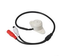 Micrófono de entrada de audio CCTV para cámaras IP - Dispositivo compacto de captación de sonido, compatible con sistemas de vigilancia de seguridad, uso en interiores y exteriores, color blanco