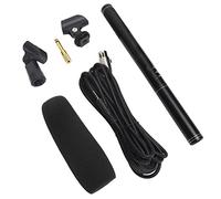 Micrófono de Grabación Negro de Alta Sensibilidad para Cámara, Mini Micrófono Portátil Direccional para Entrevistas, Reuniones y Producción Cinematográfica (Negro 28cm)