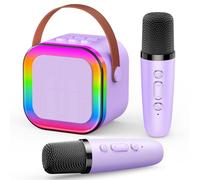 Micrófono de juguete para estudiantes para niñas de 3 a 12 años, regalos de cumpleaños para adolescentes, micrófono de karaoke con luces y cambiador de voz, perfecto para niños pequeños y