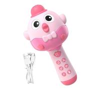 Micrófono de juguete para niños, 2 en 1, altavoz portátil con forma de gallina, juguetes musicales recargables con luz LED, para niños, niñas, fiesta, casa, reunión familiar, salón, Navidad