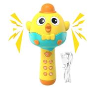 Micrófono de juguete para niños - 2 en 1 Altavoz portátil con forma de gallina, micrófono portátil recargable con luz LED, para niños, niñas, fiesta, casa, reunión familiar, salón, Navidad, cumpleaños