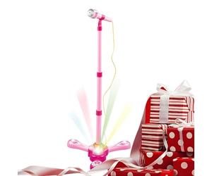 Micrófono De Juguete Para Niños - Soporte Colorido Ajustable Con Luz Para Cantar, Diseño De Producción De Sonido | Equipado Con Función Eco Karaoke Toy Experience Para Niños, Niñas, Ba