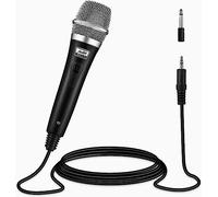 Micrófono de Karaoke Moukey Micrófono de Dinámico de Mano Metal con Cable XLR de 13 pies para Cantar Karaoke/Habla/Boda/Altavoz/Amplificador/Mezclador/Escenario y Actividad al Aire Libre, Negro