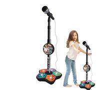 Micrófono de karaoke para niños - soporte de altura ajustable, micrófono cantante | Smart Connection Music Playset, Light Up Entertainment Toy, Equipo para espectáculos teatrales, actividades diverten