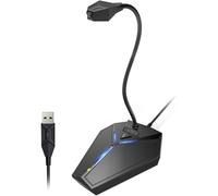 Micrófono de la computadora USB,Plug & Play Desktop Omnidirectional Condenser PC Laptop Mic,Botón de silencio con indicador LED,Compatible con Windows / Mac,ideal para Youtube, Skype, Grabación (5ft)