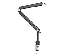 Micrófono de metal ajustable con brazo de tijera, soporte plegable para transmisión en vivo