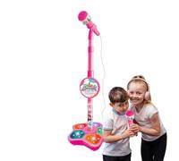 Micrófono De Pie con Luces Y Sonido Niños, Juguete para Niñas Micrófono De Pie Karaoke, Micrófonos De Altura Ajustable, Juguete Musical para Cantar para Niños, Niñas 21 * 100 Cm