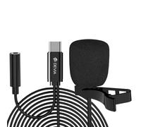 Micrófono de Solapa con Cable USB-C Grabación HD con Clip de Sujeción y Cable