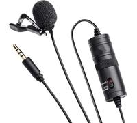 Micrófono de solapa con clip para DSLR, smartphone, videocámara y grabadoras de audio, incluye adaptador de 1/4 pulgadas, batería LR44, parabrisas y clip, micrófono Lavalier para grabación de voz