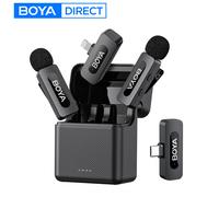 Micrófono de solapa inalámbrico BOYA BY-V3 para iPhone 15/16, Samsung DJI Pocket 3, cámara de teléfono inteligente Android tipo C, grabación de videos de YouTube, transmisión en vivo, vlogs, BY-V2 2.0