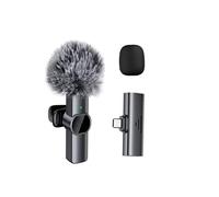 Micrófono de solapa inalámbrico, compatible con teléfonos móviles, reducción de ruido, portátil, for audio y vídeo, grabación de entrevistas en vivo, compatible con iPhone, micrófono tipo C.(1in1 For