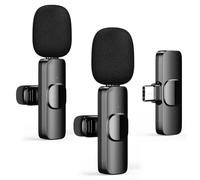 Micrófono de Solapa Inalámbrico para Android Smartphone, USB C Wireless Micro, Mini Micrófono Condensador Omnidireccional de Grabación de Vídeo para Entrevista Podcast Vlog Youtube Live Stream - 2 Mic