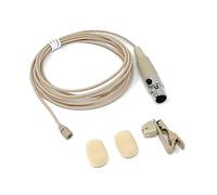 Micrófono de solapa Lavalier beige con mini XLR TA4F de 4 pines para inalámbrico Shure (micrófono de metal)