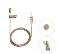 Micrófono de solapa Lavalier beige para transmisor inalámbrico Bodypack, tapón de rosca de bloqueo de 3,5 mm