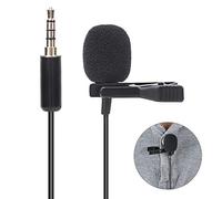 Micrófono de solapa, mini micrófono portátil con clip de collar Micrófono de grabación de entrevista para computadora de teléfono móvil