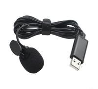 Micrófono de solapa USB y Play con clip para iPhone para tableta portátil Android, grabadora de audio omnidireccional profesional con parabrisas para contenido de transmisión de vlog, color negro