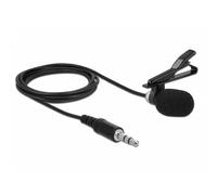Micrófono DeLOCK 66279 alámbrico omnidireccional con pinza y cable de 1,8 m