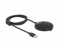 Micrófono Delock USB omnidireccional para conferencias con botón silencio y salida auriculares
